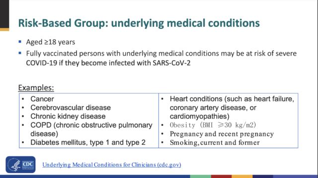 Underlying medical conditions.