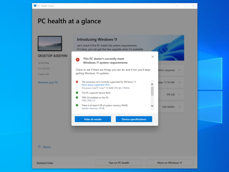 它并没有解决新的 Windows 要求有多严格，但新的 PC 健康检查应用程序至少可以为您提供更有用的详细信息和建议。