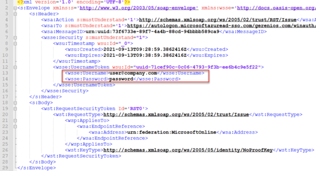XML file containing user name and password.
