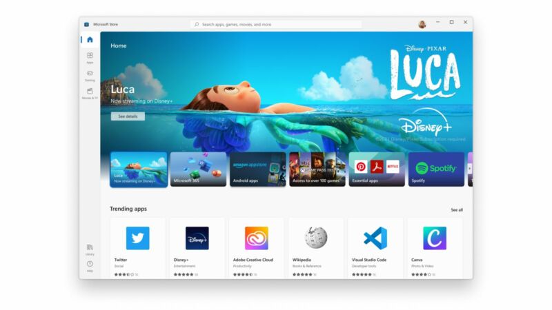 The Microsoft Store in Windows 11.