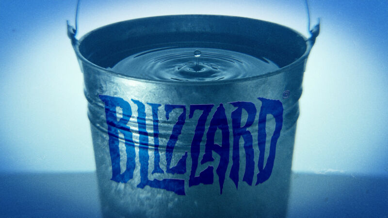 The Blizzard logo has been emblazoned on a bucket.