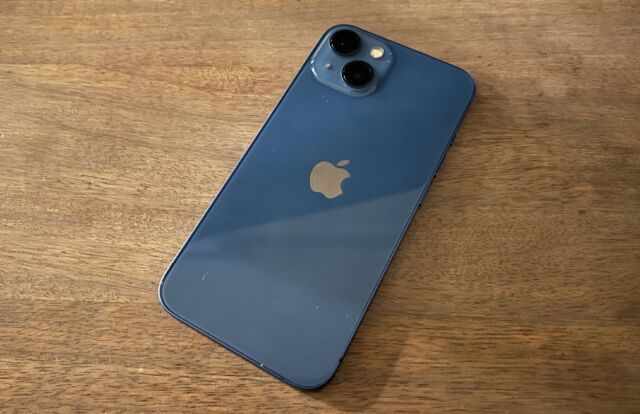 The back of the iPhone 13.