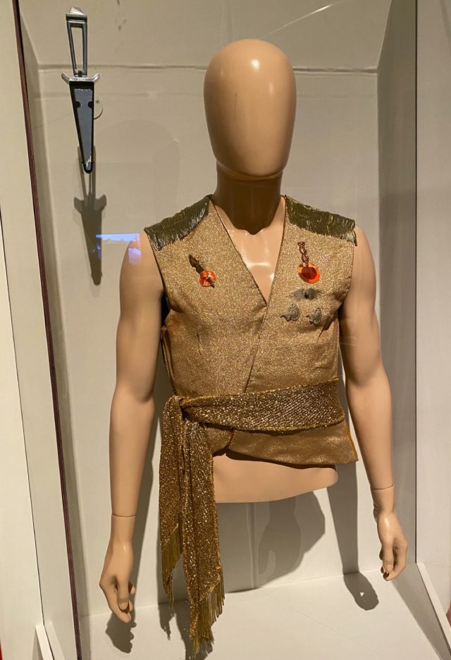 Costume from Star Trek franchise is displayed in a museum.