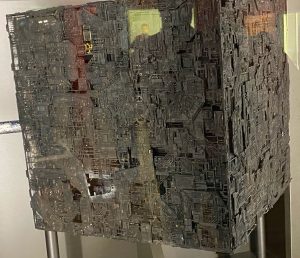 Model of a Borg cube filming miniature