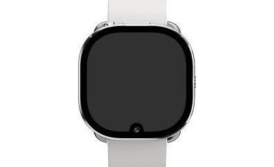 Rumored meta smart watch on white background