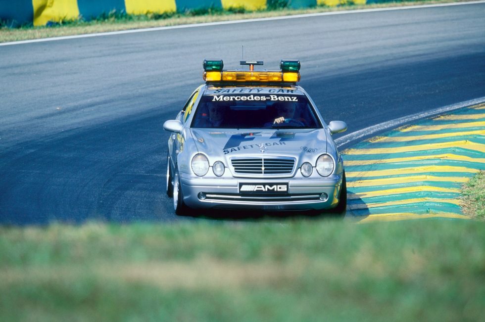 In 1999, the F1 safety car was this CLK 55 AMG, which probably didn't handle quite as well as today's almost-racecar.