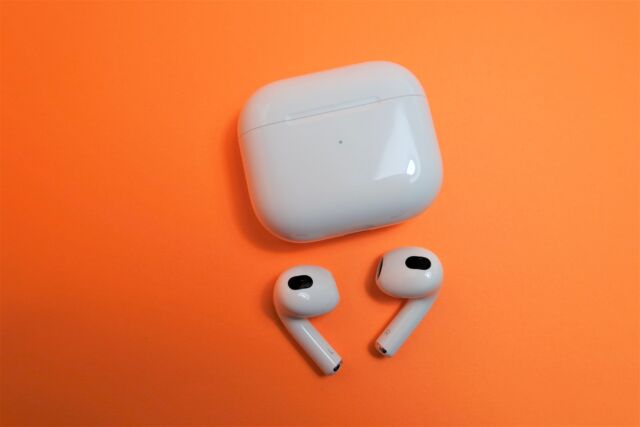 The third-generation Apple AirPods.