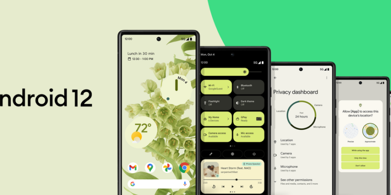 Google ships Android 12 for the Pixel 3 and up - Ars Technica