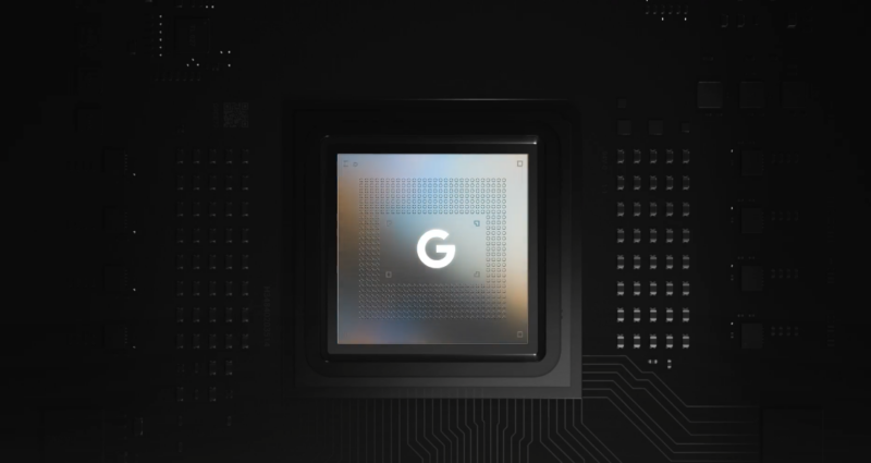 A promo image for the Google Tensor SoC.