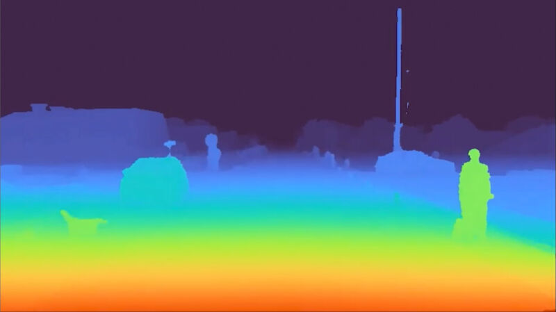 Light's depth perception relies on trigonometry and allows it to measure the distance to each pixel out to 1,000 m.