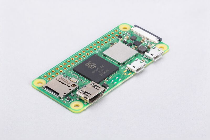 The Raspberry Pi Zero 2 W.