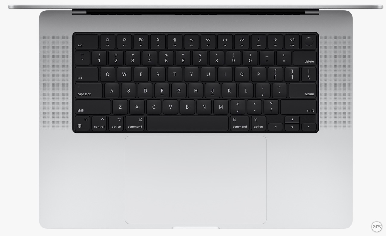 The new MacBook Pro keyboard, sans Touch Bar.