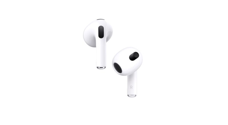 The third-generation Apple AirPods.