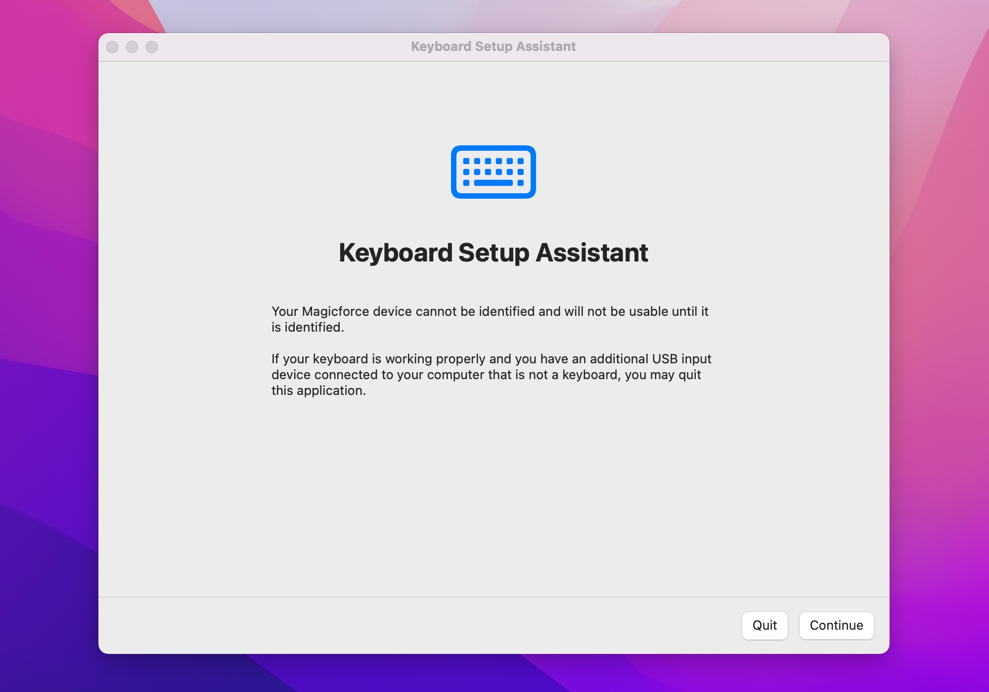 A new Keyboard Setup Assistant. 