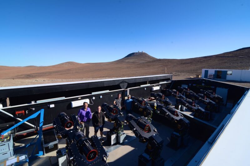 The telescope array of the Next Generation Transit Survey.