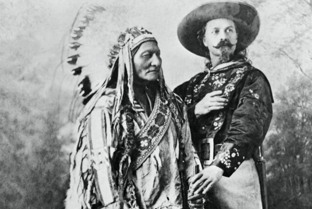 Sitting Bull and Buffalo Bill Cody, photographed ca. 1880 in Montreal, Canada. 
