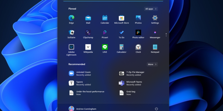 Preview builds begin to fix Windows 11’s Start menu and taskbar - Ars Technica