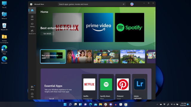 The new Store UI is rounded and bubbly but not too different from what was in Windows 10; the real difference is what Microsoft is letting in to the store.