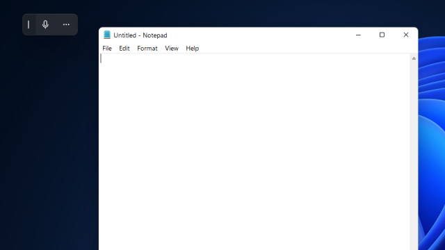 The dictation UI can stay open as a floating window, ready to be clicked when you need it for a text field.
