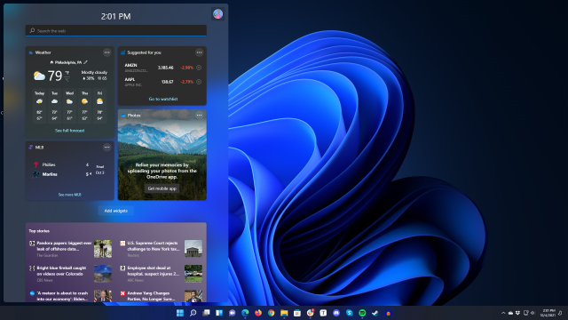 The new Widgets view is an evolution of Windows 10's News and Interests feature. It's... not especially newsworthy or interesting, ironically.