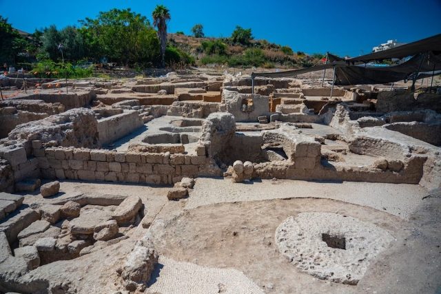 A pair of winepresses for producing wine at Yavne, dating back to the Byzantine period.