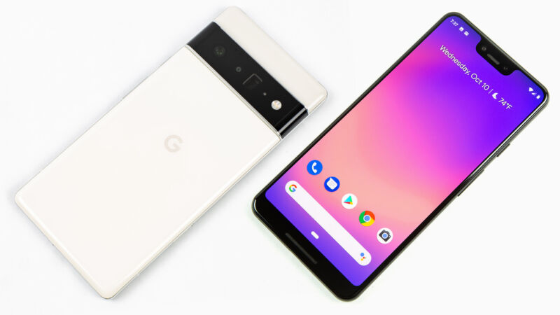 The Pixel 6 and Pixel 3. If you've forgotten what the 3 XL's bathtub notch looks like, I'm sorry I had to remind you. 