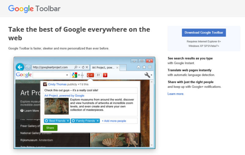 Take One Last Look At Google Toolbar Which Is Now Dead Ars Technica