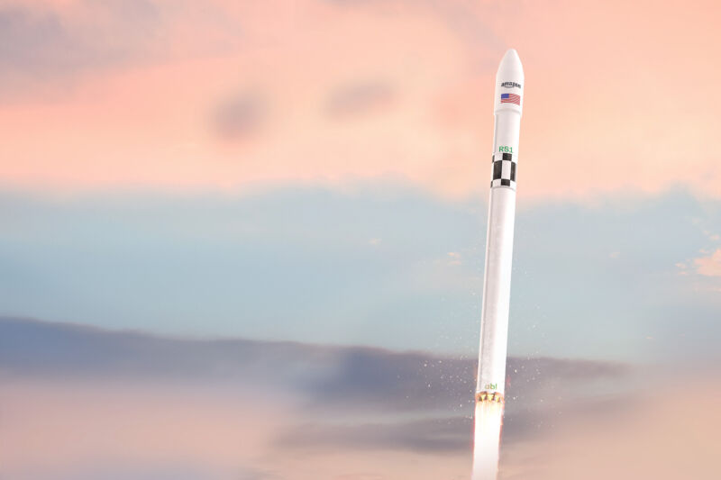 Illustration of a rocket with the Amazon logo rising above the clouds.