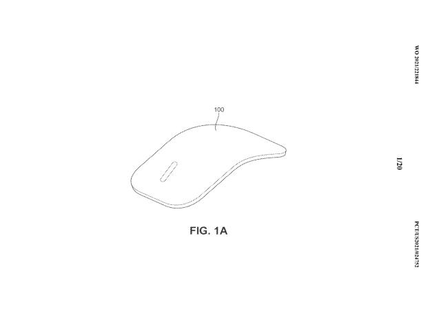 Un ejemplo de mouse plegable en una patente de Microsoft.