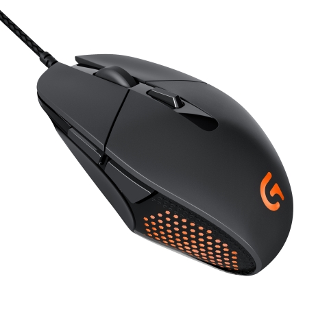 Logitech G303 Daedalus Apex with orange RGB. 