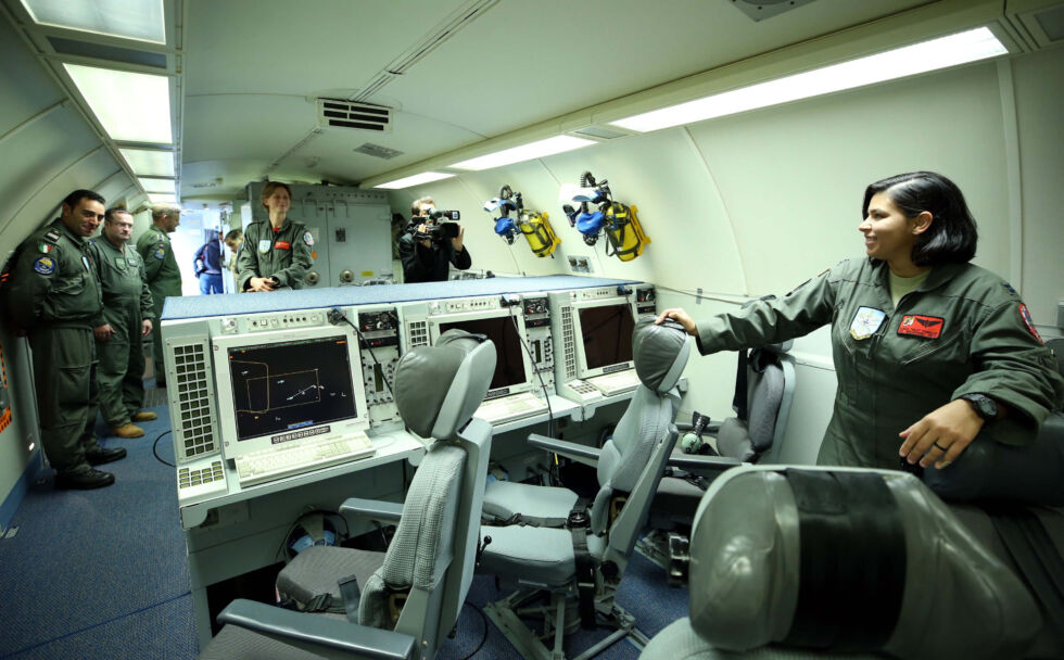 Aboard an Airborne Warning and Control Systems (AWACS) aircraft in 2019. AWACS aircraft carry enormous radars into the battlefield and provide allied forces with a huge integrated picture of what's going on.