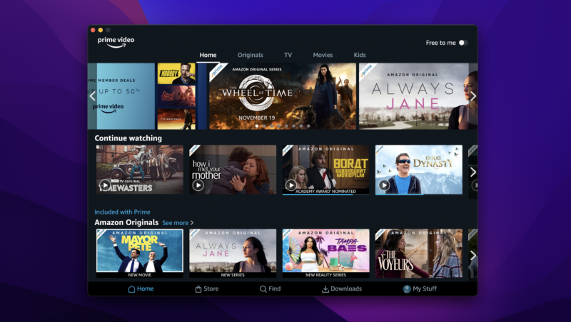The Amazon Prime Video app for macOS.