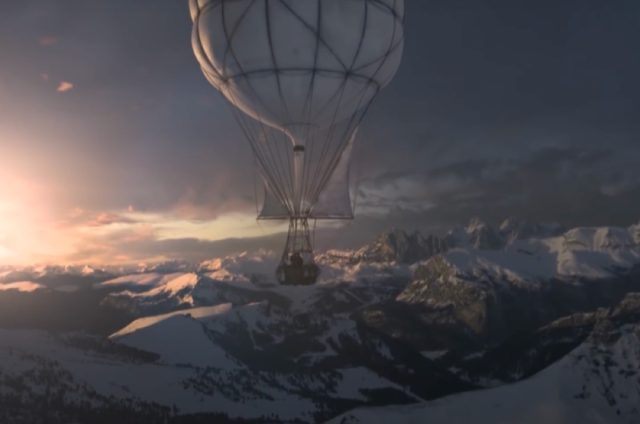 Haut, haut et loin dans leur magnifique ballon.