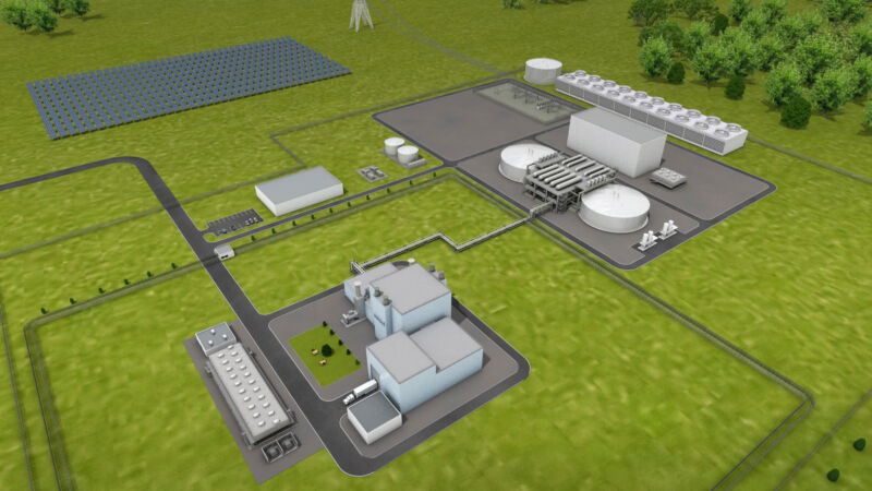 Computer rendering of the reactor site design.