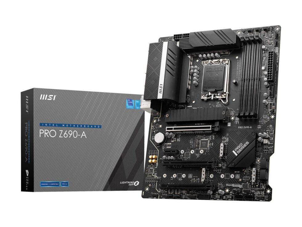 It's missing Wi-Fi and Bluetooth, but for around $230, MSI's Pro Z690-A is one of the cheapest Z690 motherboards with DDR5 RAM support.