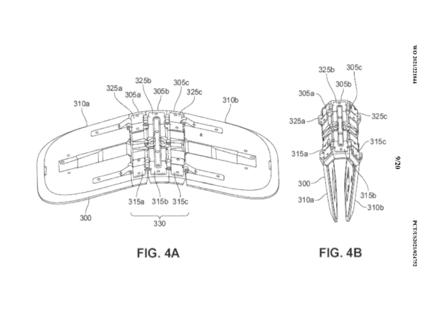 The patent points to haptic feedback and an inductive charging coil as possible features.