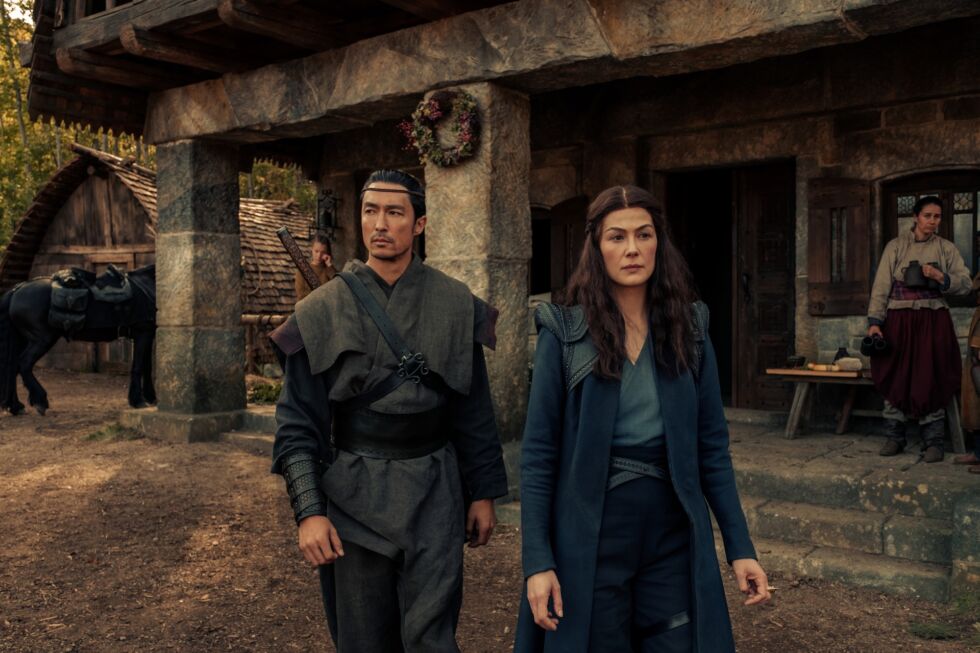 Lan (Daniel Henney) and Moiraine (Rosamund Pike) don't exactly match the characters' descriptions in the books, but the performances are spot-on.