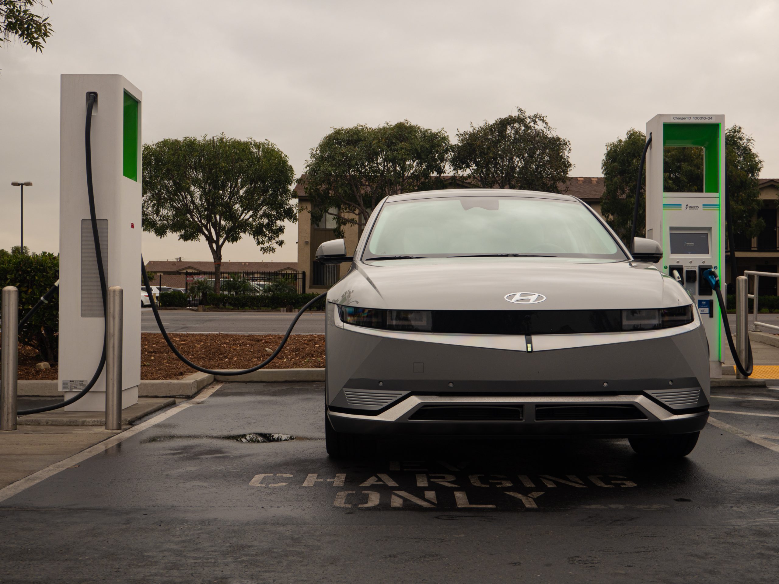 A Hyundai Ioniq 5 fast-charging