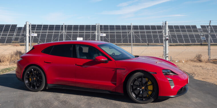 Porsche builds a sporty red wagon: The 2022 Taycan GTS Sport Turismo thumbnail