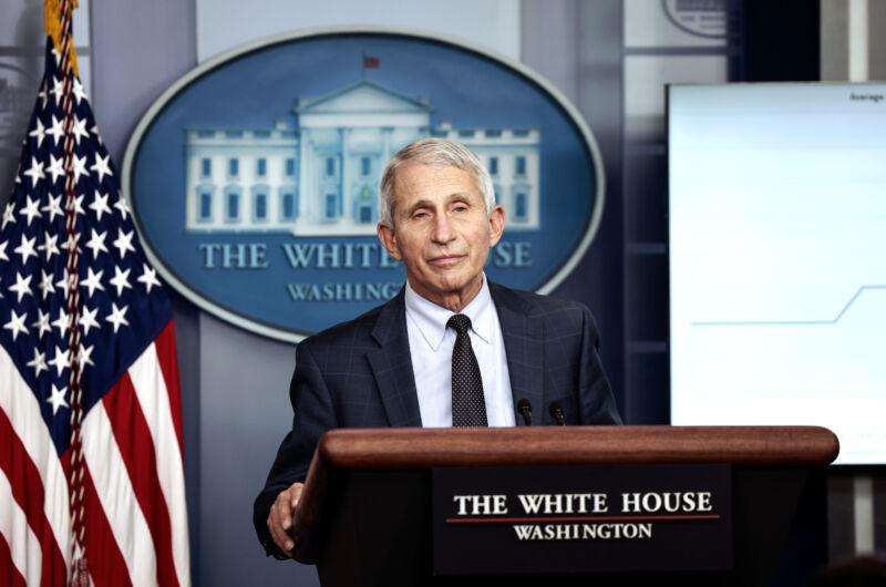 Dr. Anthony Fauci, director of the National Institute of Allergy and Infectious Diseases and the chief medical adviser to the president, delivers an update on the Omicron COVID-19 variant during the daily press briefing at the White House on December 1, 2021 in Washington, DC. The first case of the omicron variant in the United States has been confirmed today in California.