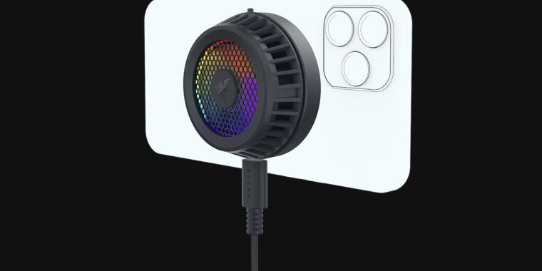 Razer’s RGB smartphone cooler attaches to iPhones with MagSafe