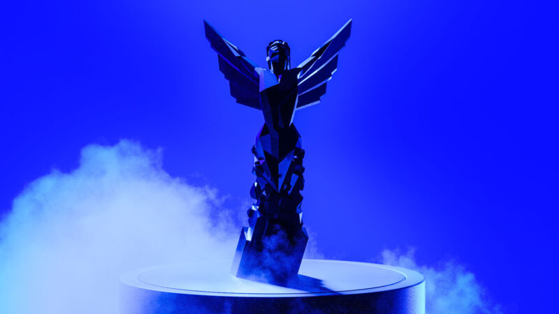 A statuette from The Game Awards.