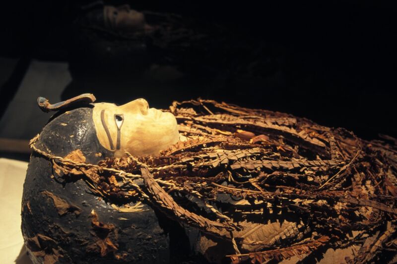 Royal mummy of Amenhotep I, the second pharaoh of the 18th dynasty,, at Cairo Museum, Egypt.