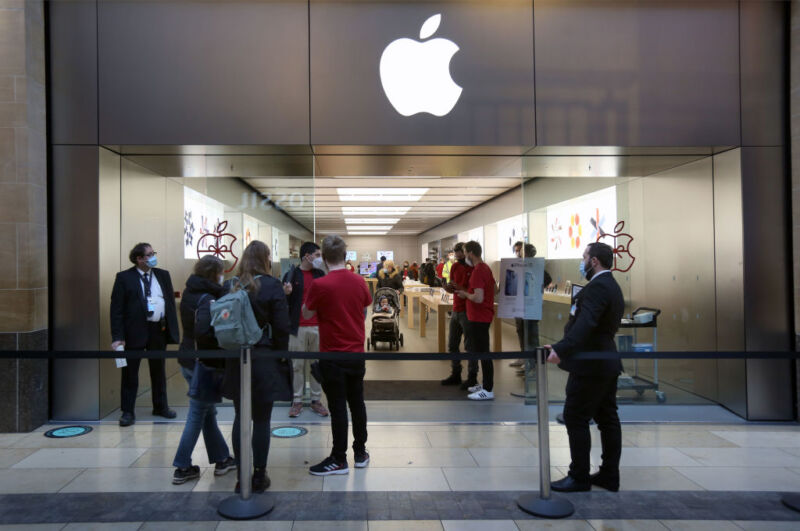 An Apple Store in Cambridge, UK.