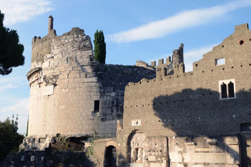 The Tomb of Caecilia Metella is a mausoleum located just outside Rome at the three mile marker of the Via Appia.