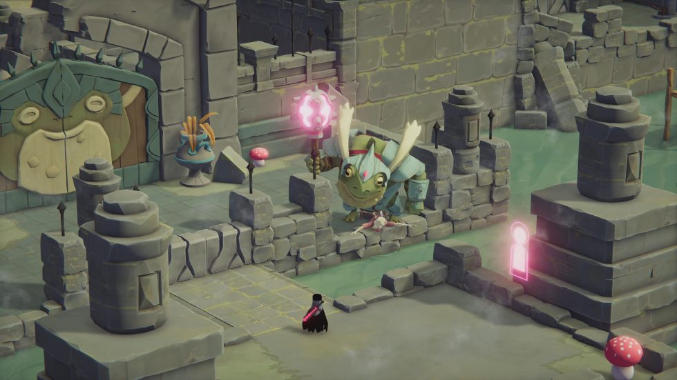 Isometric traversal, puzzles, and combat with gorgeously rendered creatures await you in the 2021 gaming delight <em>Death's Door</em>.