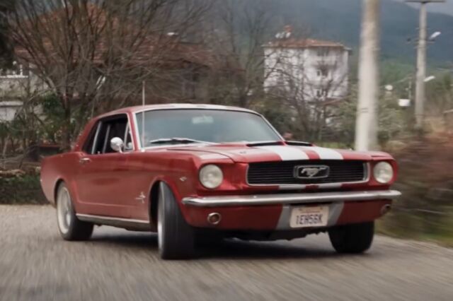 Check out the killer red-and-white Mustang.