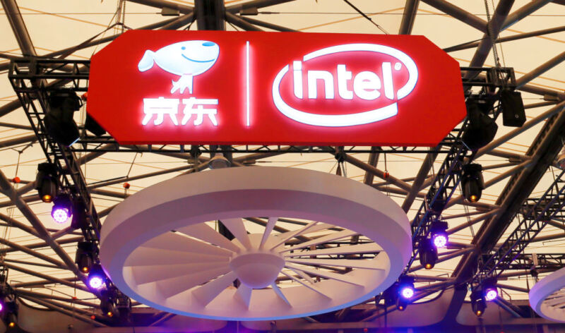 Photo taken on August 2, 2019 shows the booth of CPU chip manufacturer Intel at China Digital Entertainment Expo and Game Expo in Shanghai, China. 