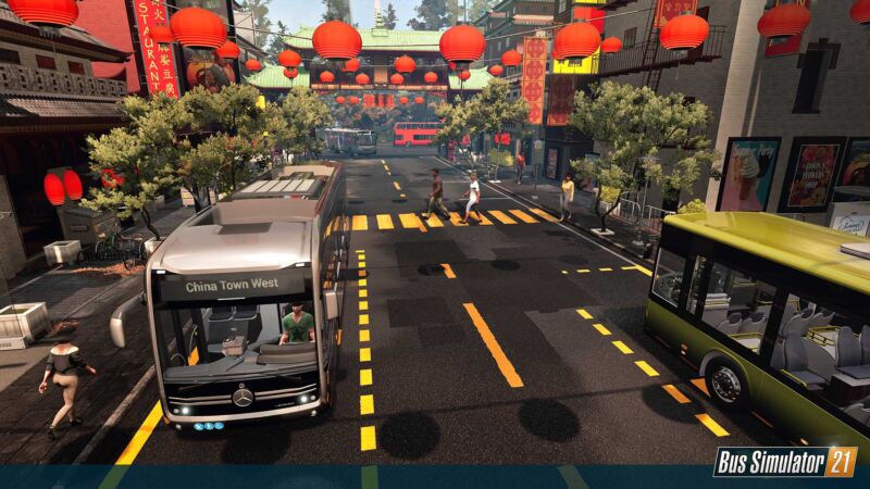 This is Chinatown in Angel Shores, a substitute for the Bay Area in <em>Bus Simulator 21</em>.