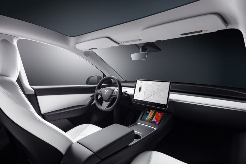 The Model Y still includes a steering wheel for Tesla owners who want to drive for themselves.